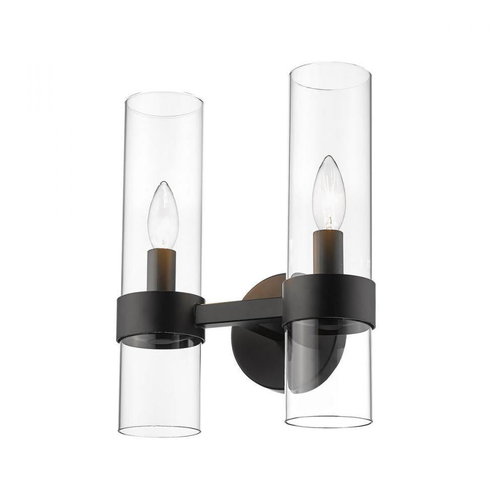 2 Light Wall Sconce-Clear