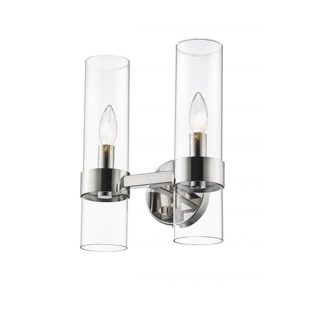 2 Light Wall Sconce-Clear