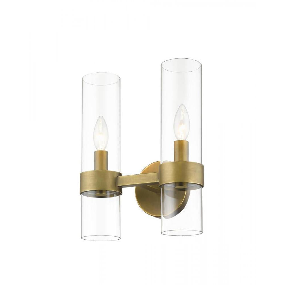 2 Light Wall Sconce-Clear