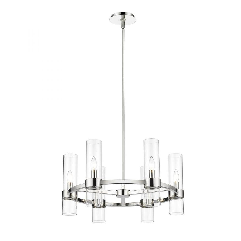 6 Light Chandelier-Clear