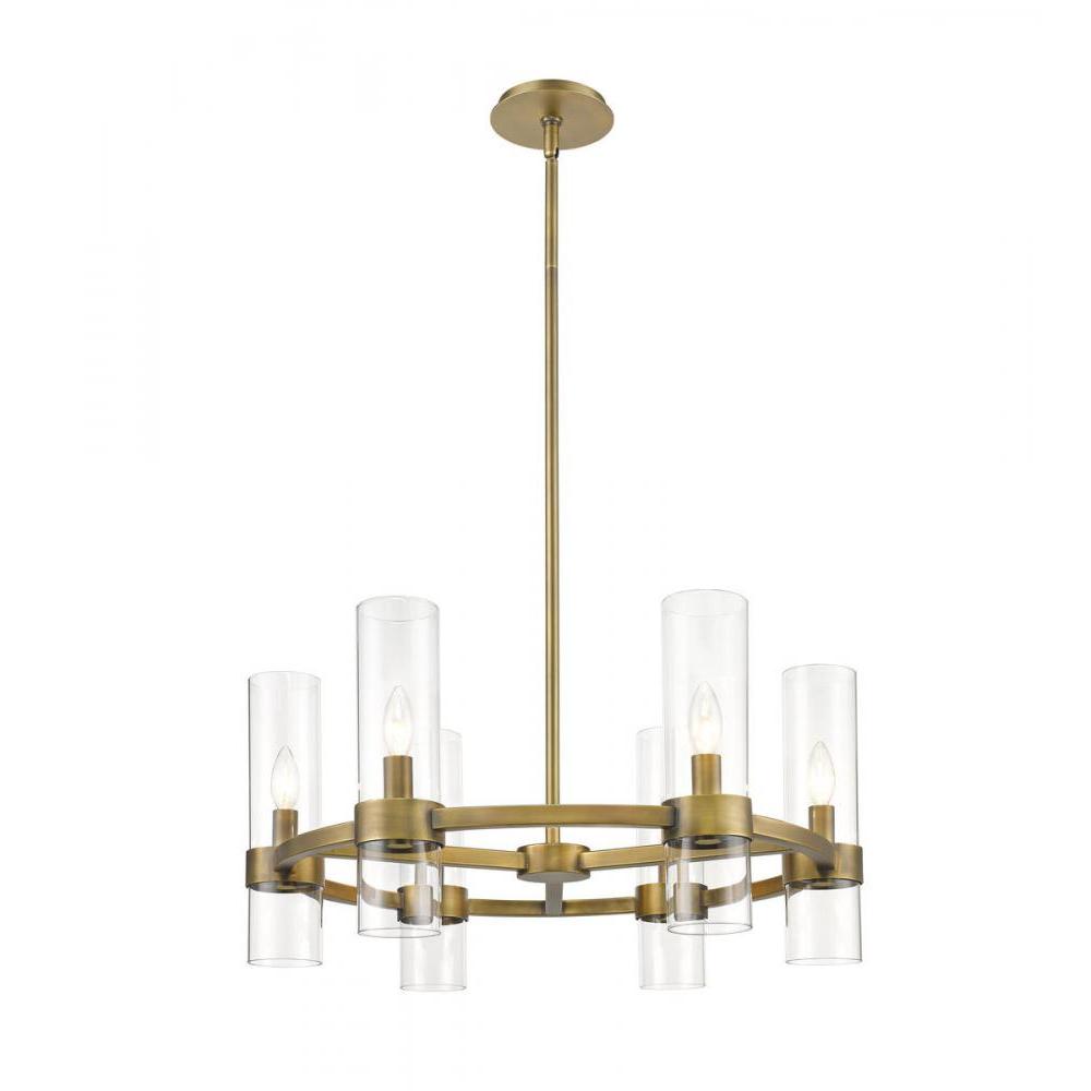 6 Light Chandelier-Clear