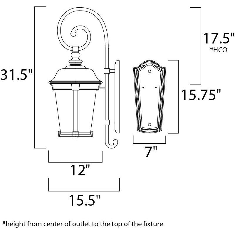 Maxim Lighting DOVER VX 40095CDBZ Exterior Traditional - Bronze