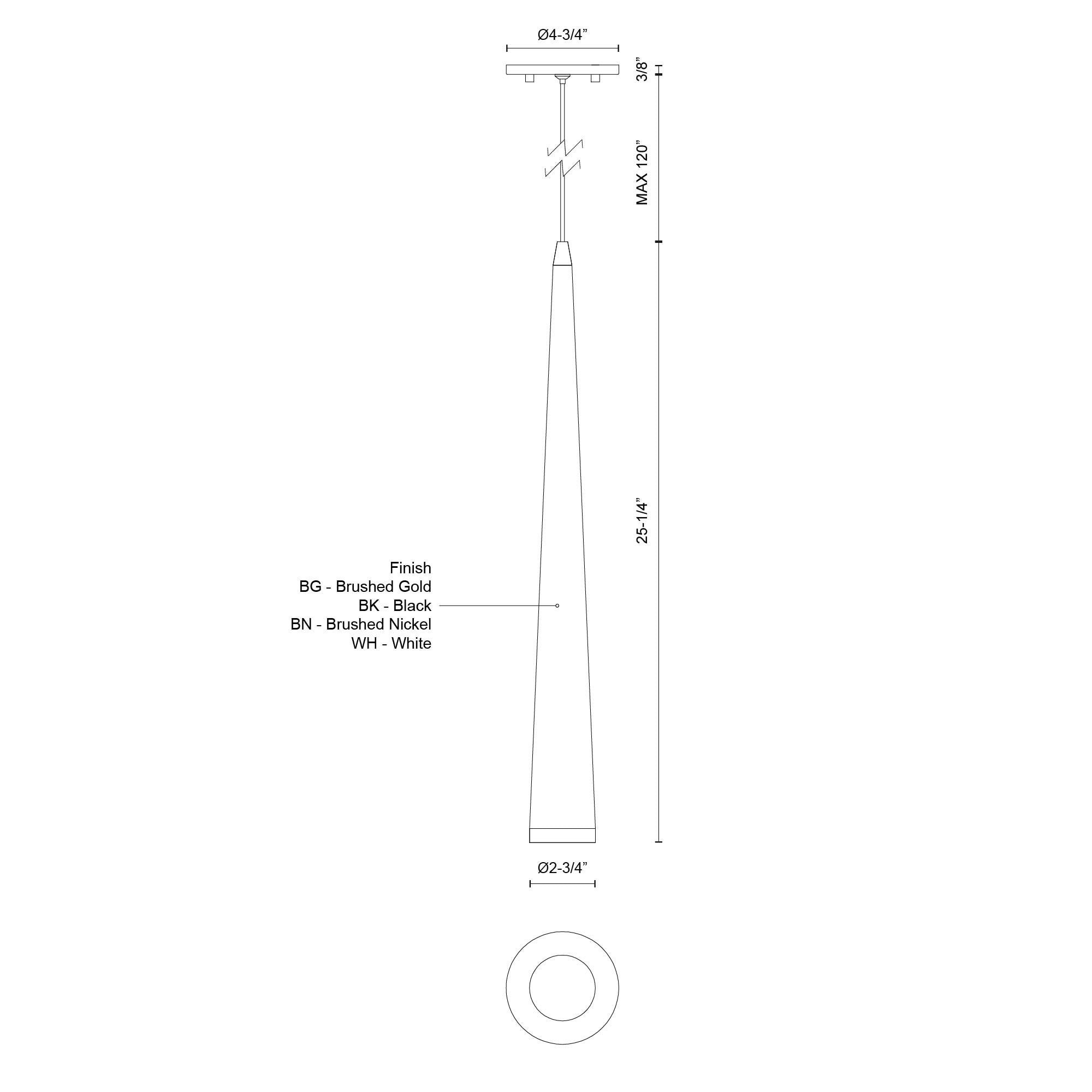 Mina 24-in Black LED Pendant