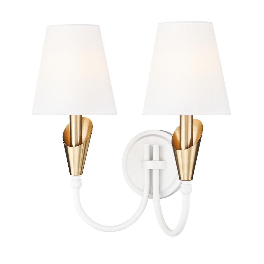2 Light Wall Sconce-White