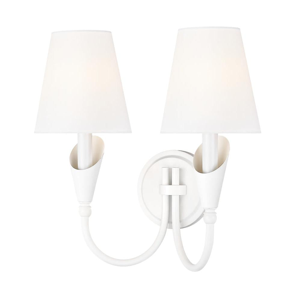 2 Light Wall Sconce-White