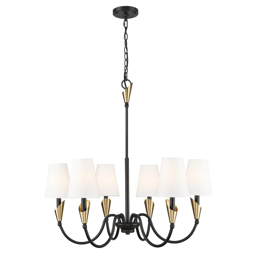 6 Light Chandelier-White