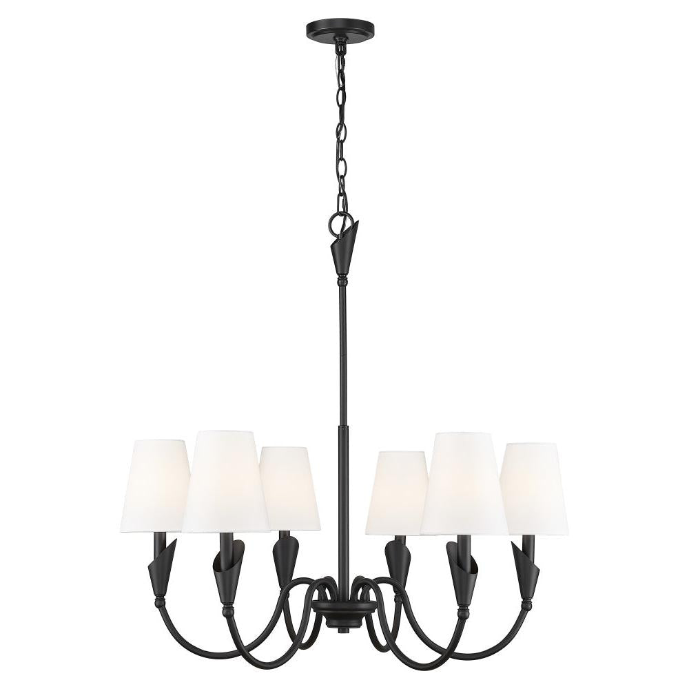 6 Light Chandelier-White