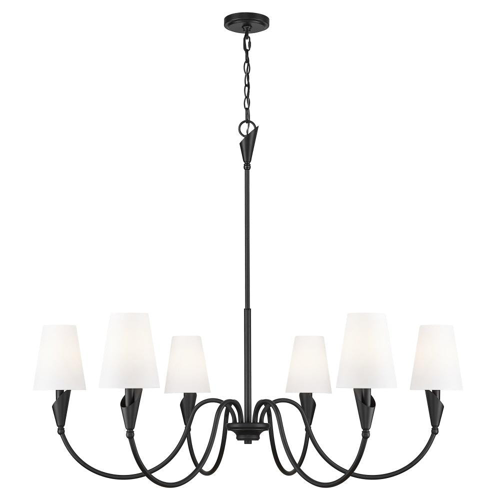 6 Light Chandelier-White