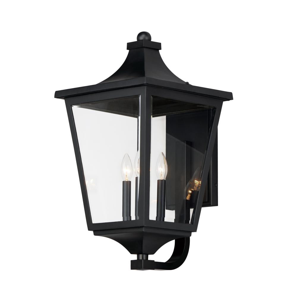 Sutton Place VX 13 Inch Outdoor Wall Lantern – Black