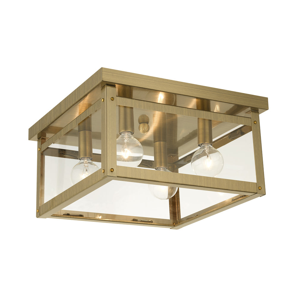 Livex Lighting MILFORD 4032-01 Flush Mount Casual - Antique Brass