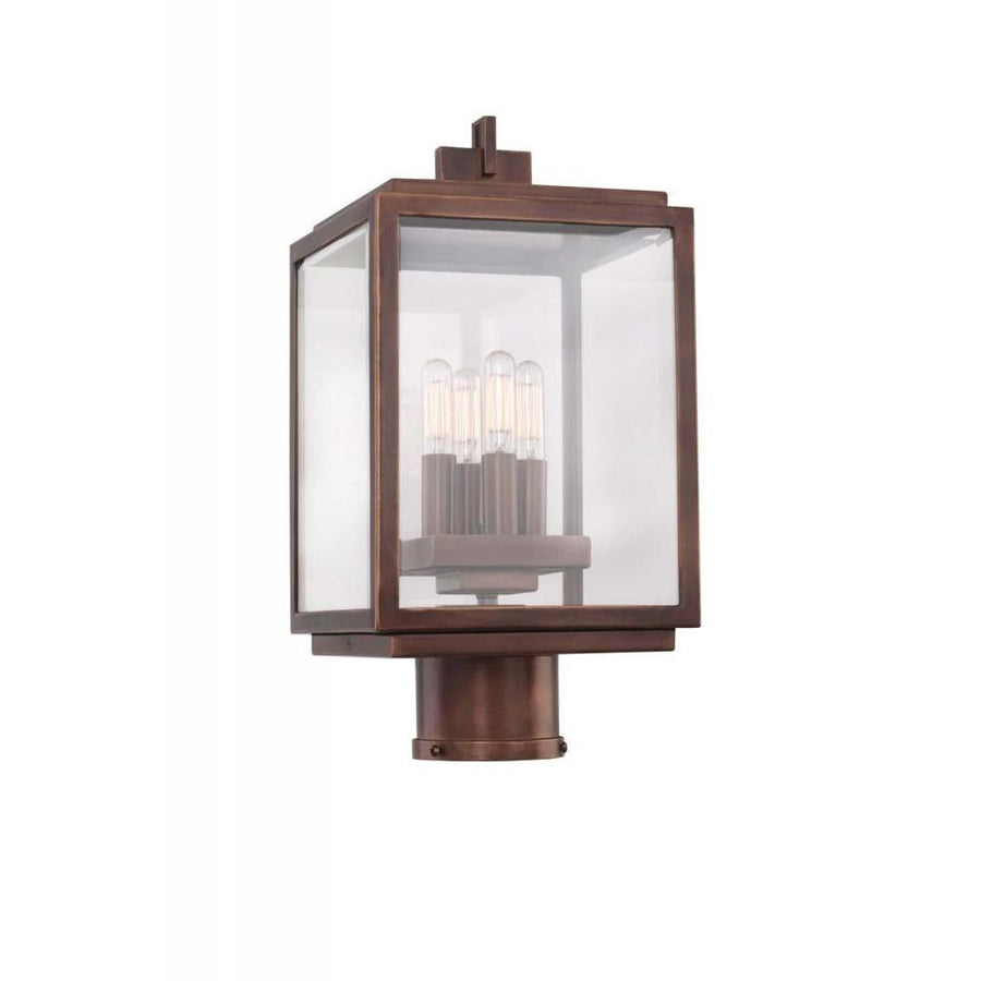 Chester Outdoor 8 Inch Outdoor Post Lantern – Copper Patina – 403800CP
