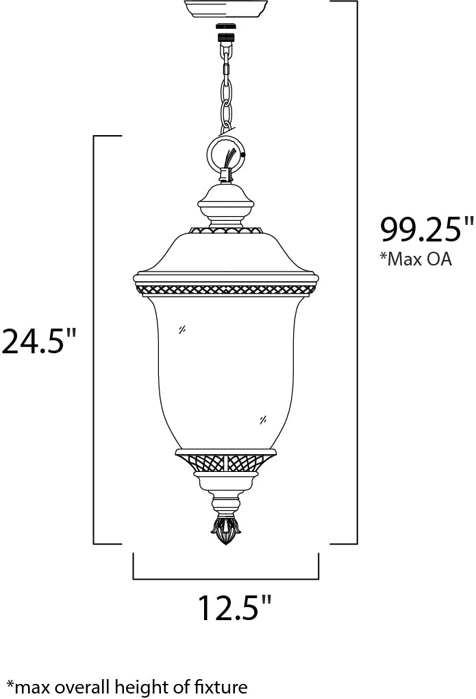 12 Inch Outdoor Hanging Lantern – Oriental Bronze