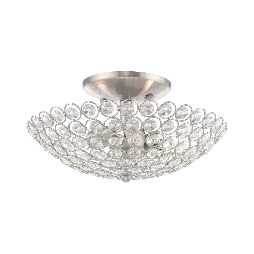 Livex Lighting CASSANDRA 40441-91 Flush Mount Casual - Brushed Nickel