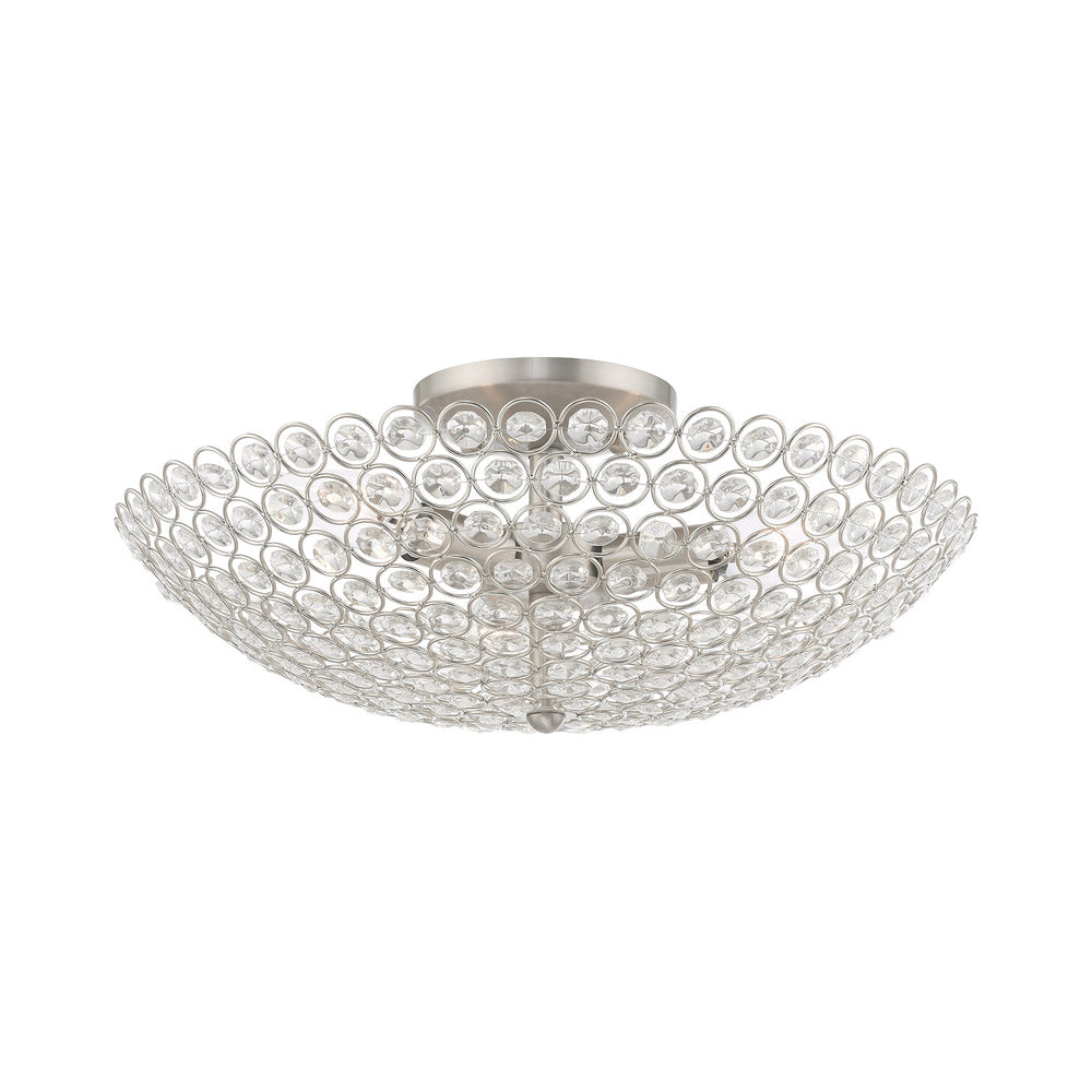 Livex Lighting CASSANDRA 40446-91 Flush Mount Casual - Brushed Nickel