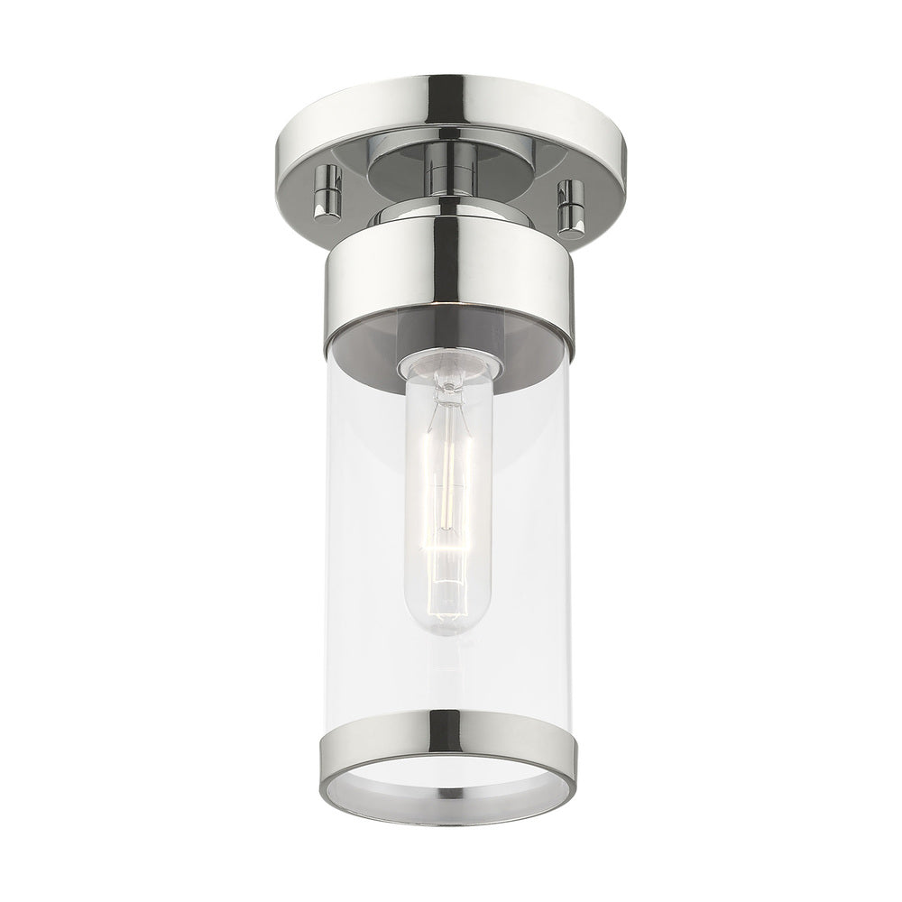 Livex Lighting HILLCREST 40480-05 Flush Mount Industrial - Polished Chrome