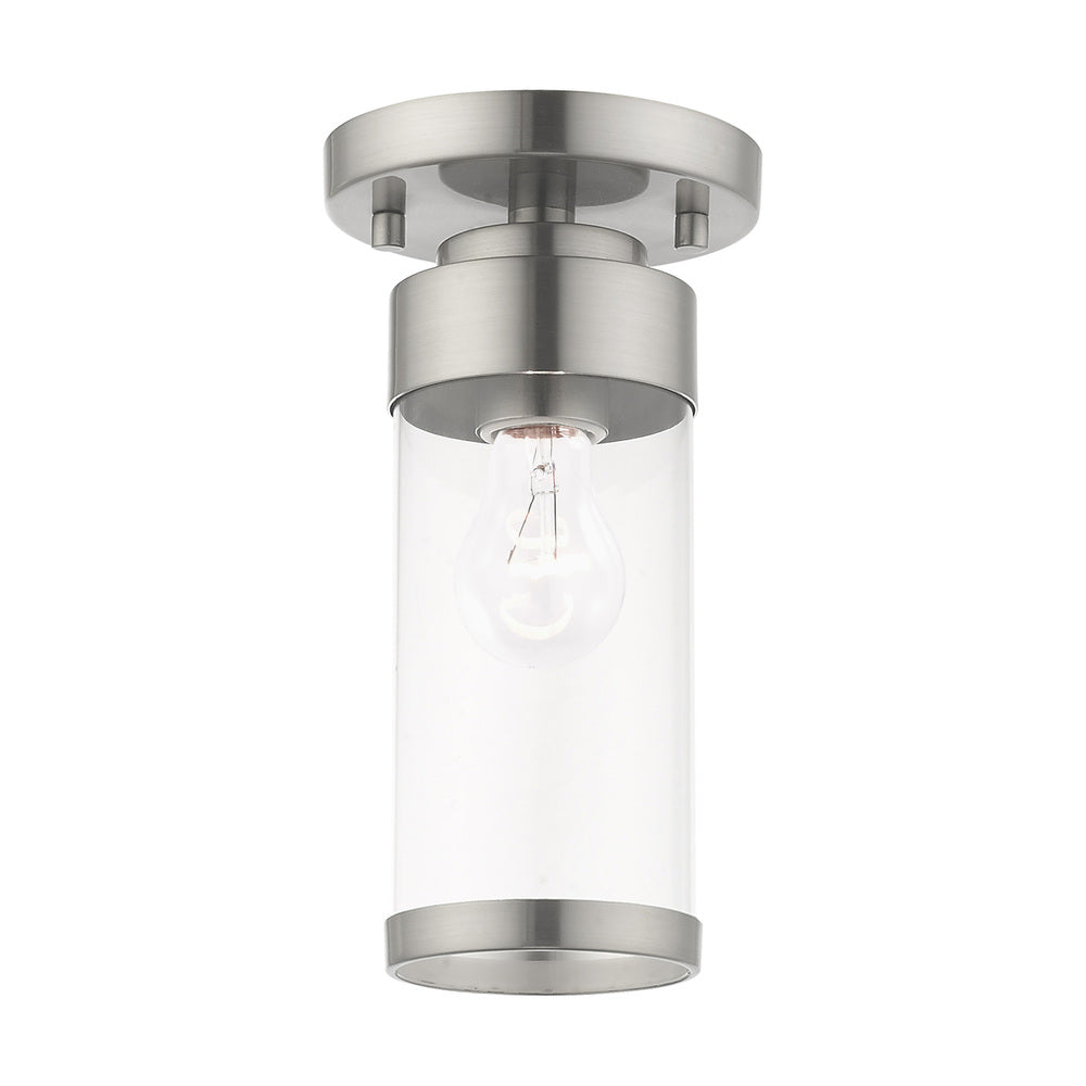 Livex Lighting HILLCREST 40480-91 Flush Mount Industrial - Brushed Nickel