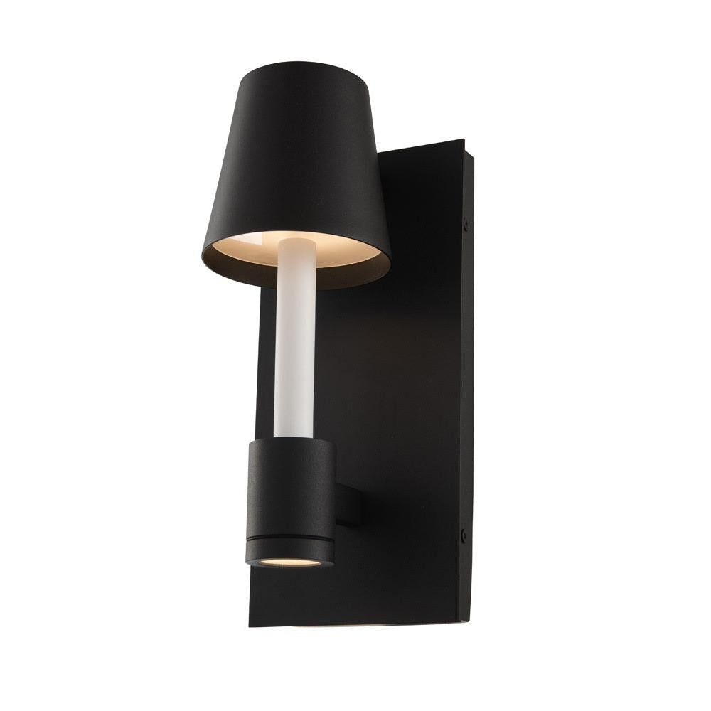 Candelero Outdoor 6 Inch Wall Lantern – Matte Black w White Accent – 405321MBW