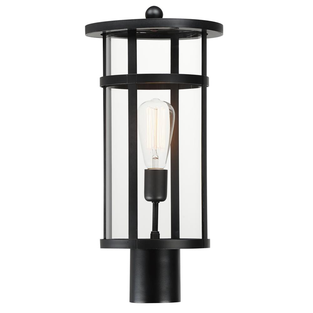 Clyde Vivex 9 Inch Outdoor Post Lantern – Black