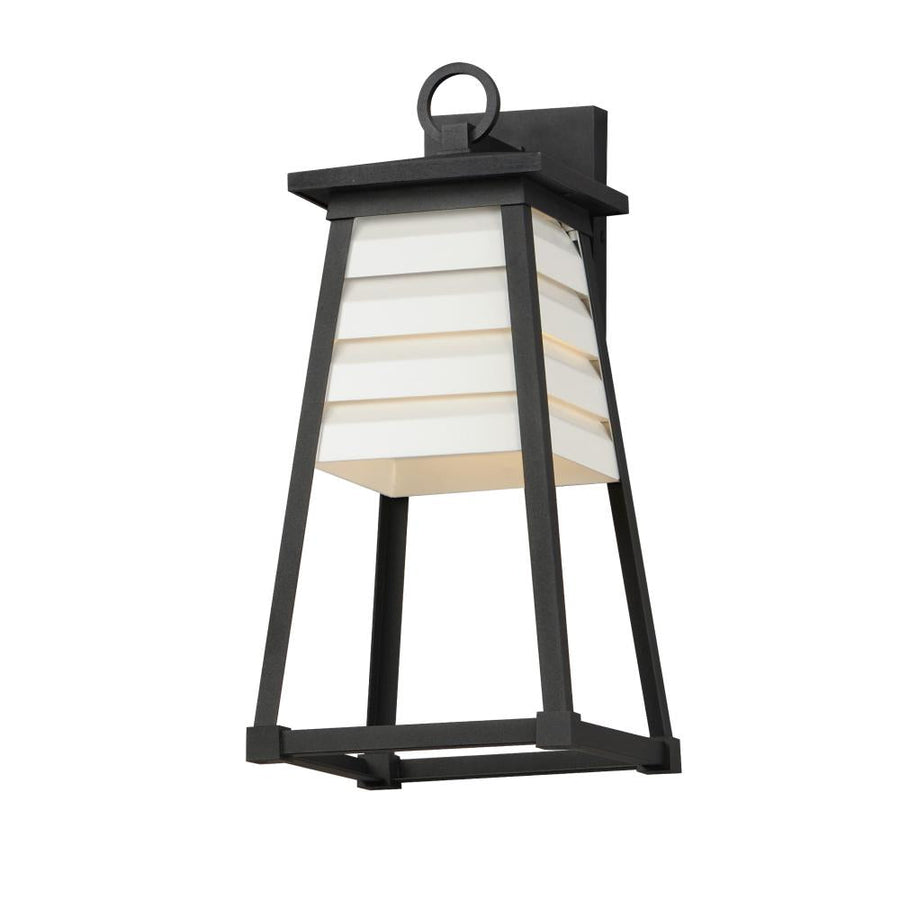 Shutters 8.5 Inch Outdoor Wall Lantern – White / Black
