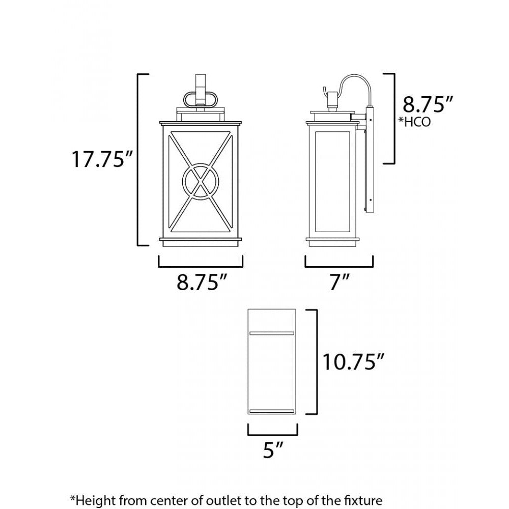 Maxim Lighting YORKTOWN VX 40804CLACPBK Sconce - Combination Finishes