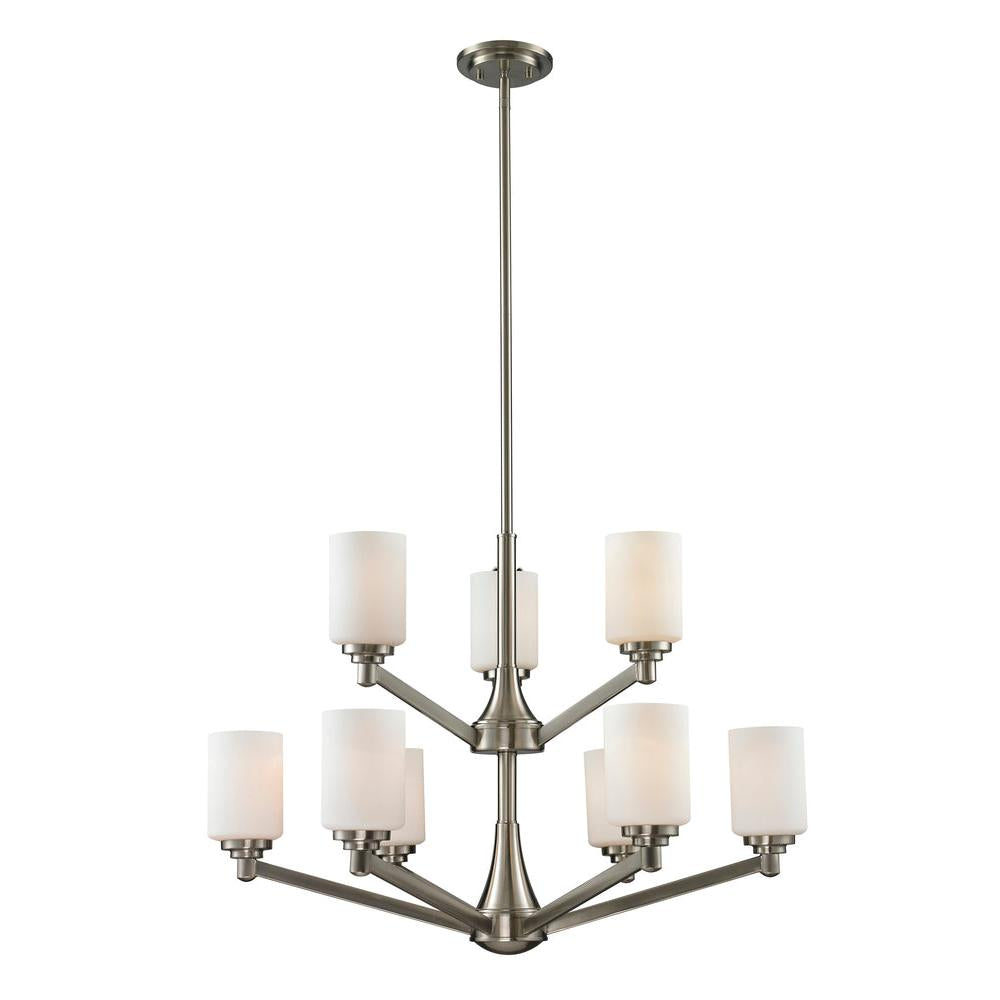 9 Light Chandelier-Matte Opal