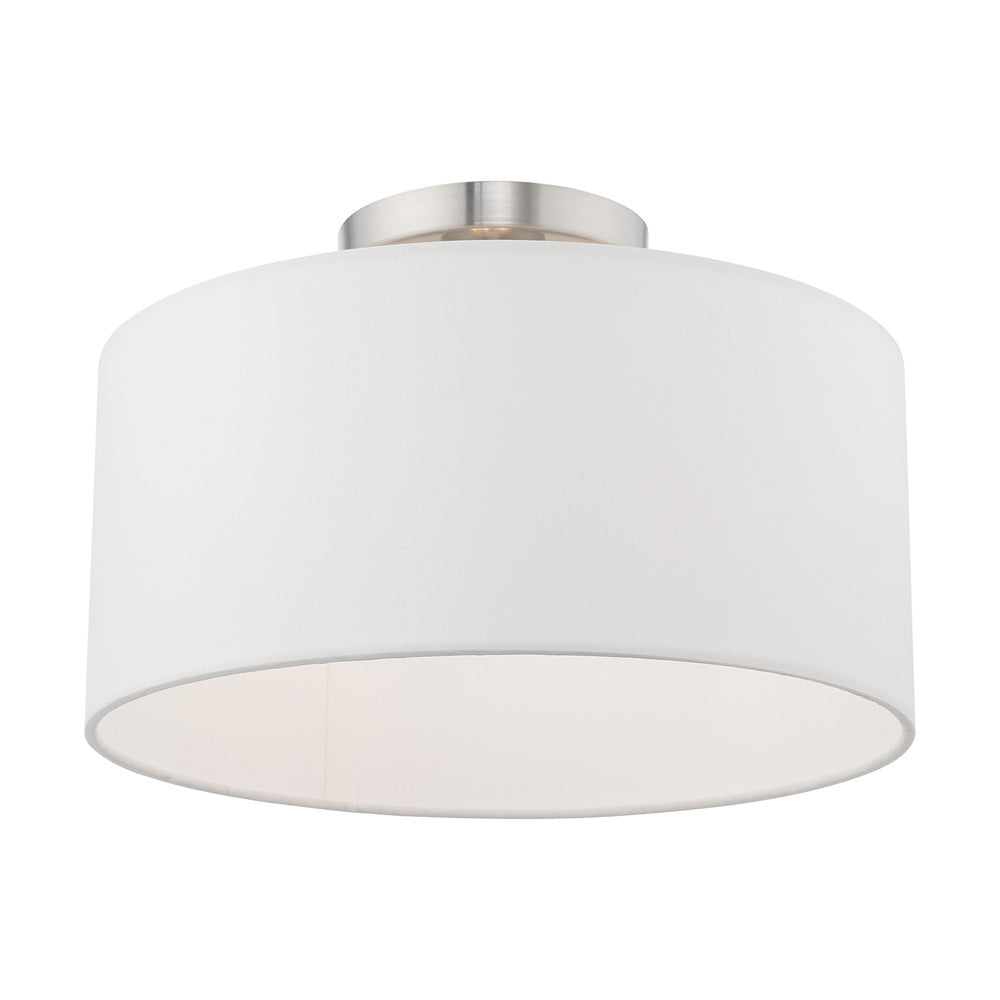 Livex Lighting MERIDIAN 41097-91 Flush Mount Transitional - Brushed Nickel