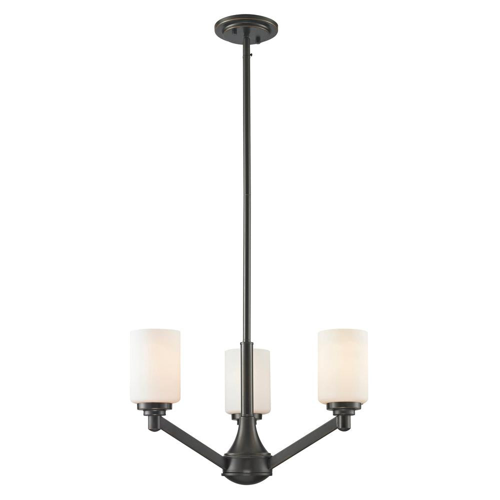 3 Light Chandelier-Matte Opal