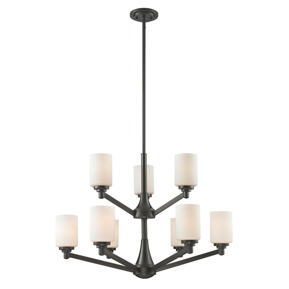 9 Light Chandelier-Matte Opal