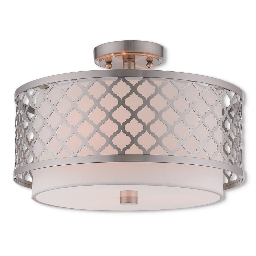 Livex Lighting ARABESQUE 41108-91 Flush Mount Transitional - Brushed Nickel