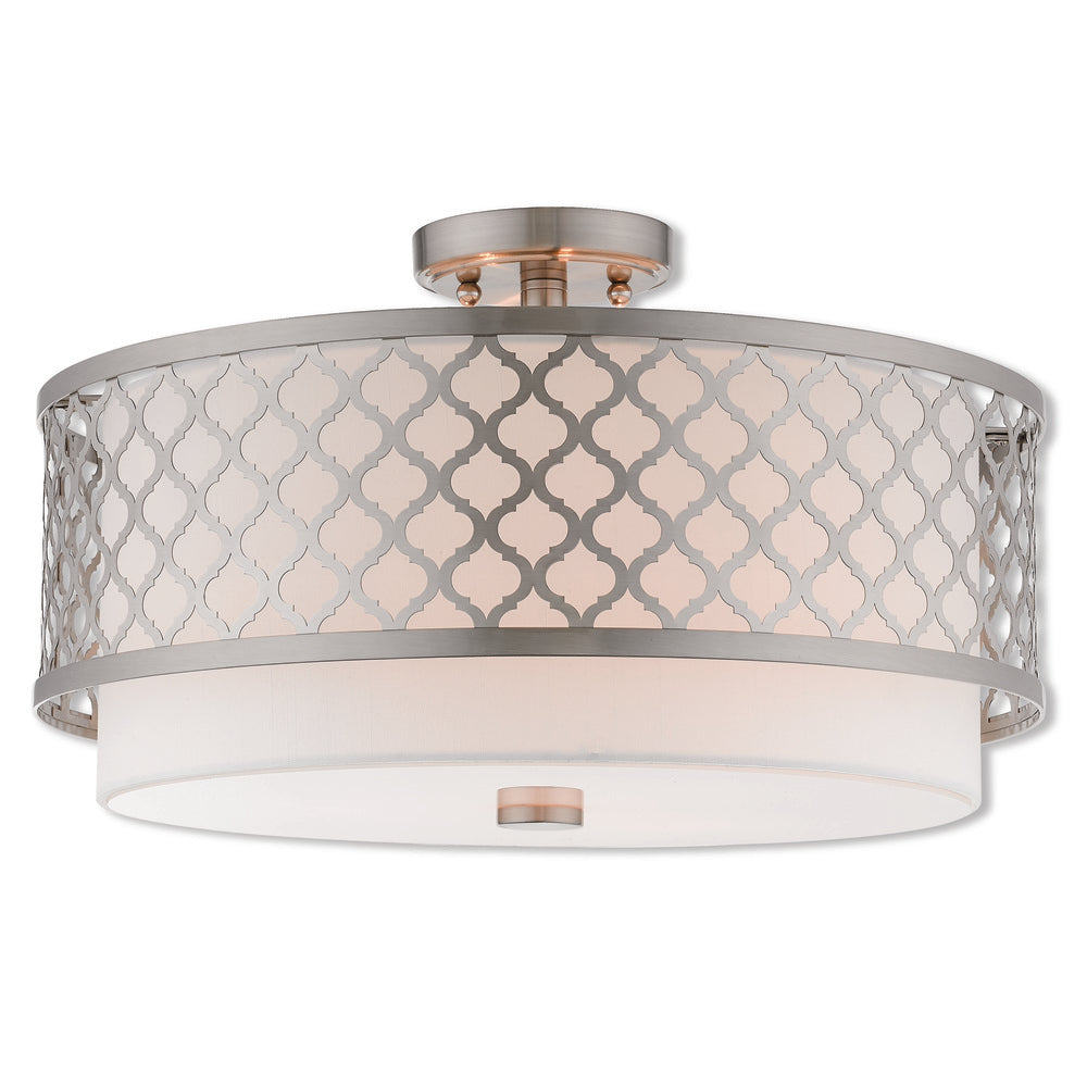 Livex Lighting ARABESQUE 41109-91 Flush Mount Transitional - Brushed Nickel