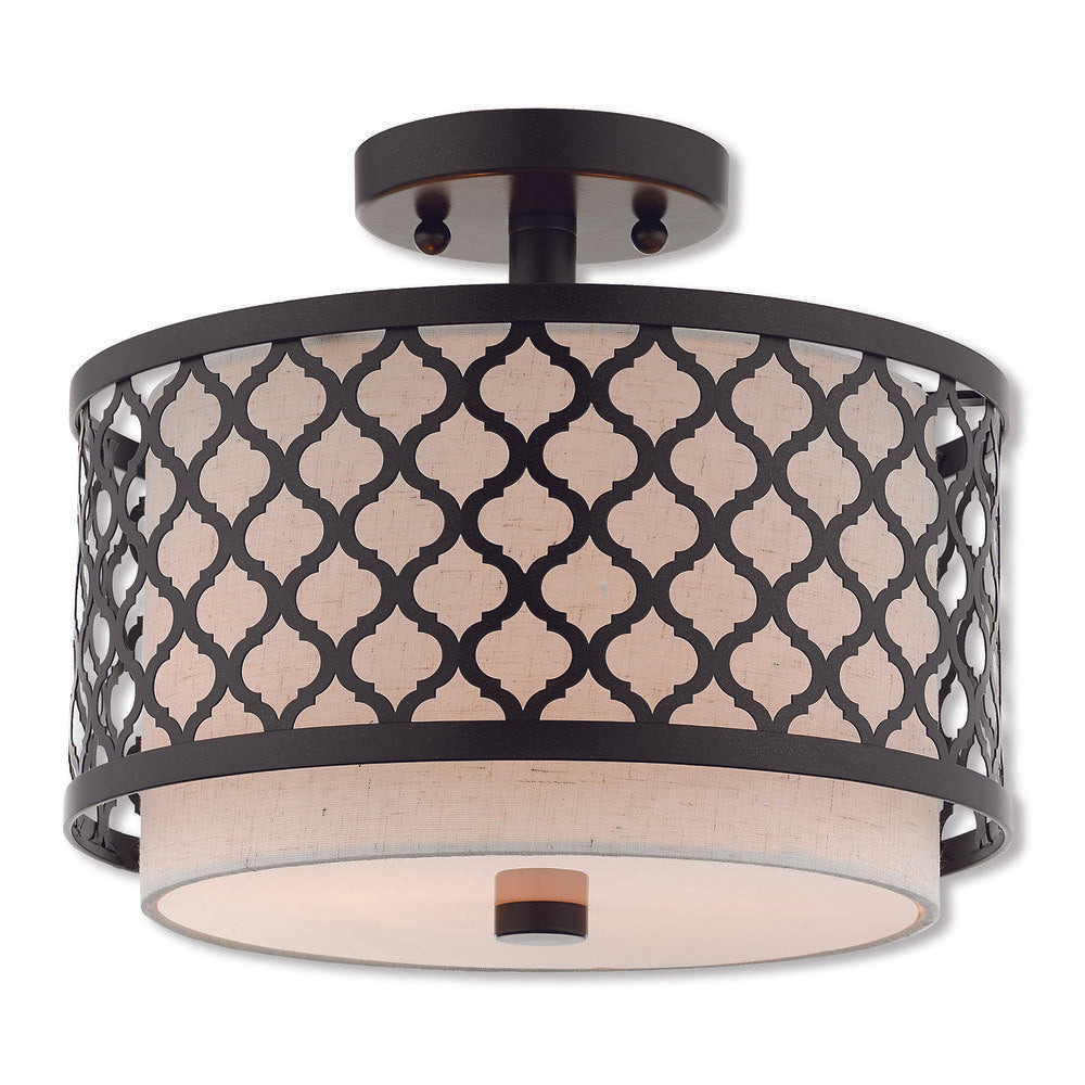 Livex Lighting ARABESQUE 41111-92 Flush Mount Transitional - English Bronze