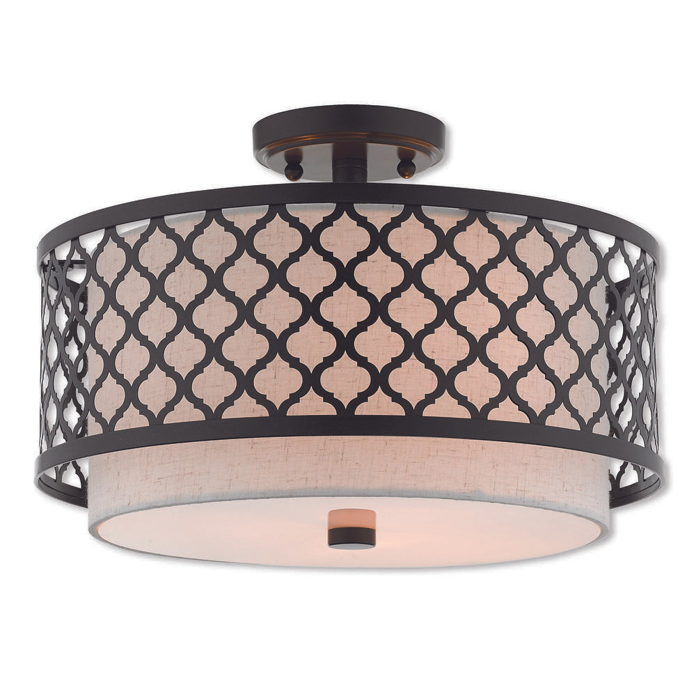 Livex Lighting ARABESQUE 41112-92 Flush Mount Transitional - English Bronze