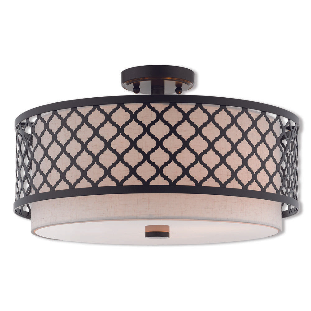 Livex Lighting ARABESQUE 41113-92 Flush Mount Transitional - English Bronze