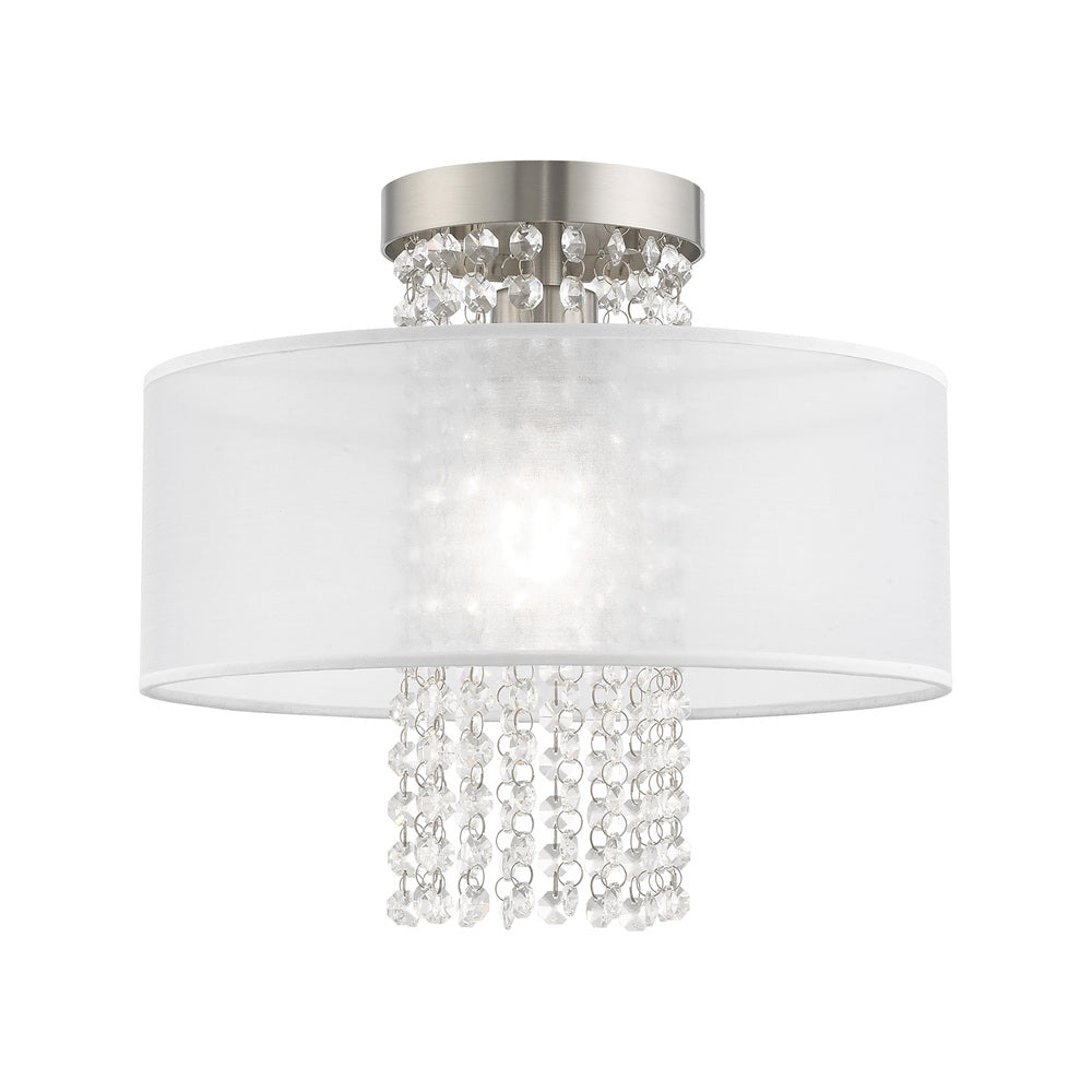 Livex Lighting BELLA VISTA 41125-91 Flush Mount Contemporary - Brushed Nickel