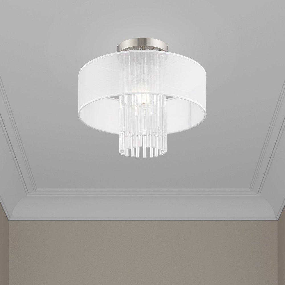 Livex Lighting ALEXIS 41146-91 Flush Mount Contemporary - Brushed Nickel