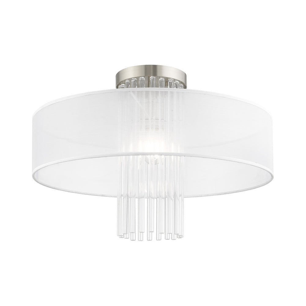 Livex Lighting ALEXIS 41147-91 Flush Mount Contemporary - Brushed Nickel