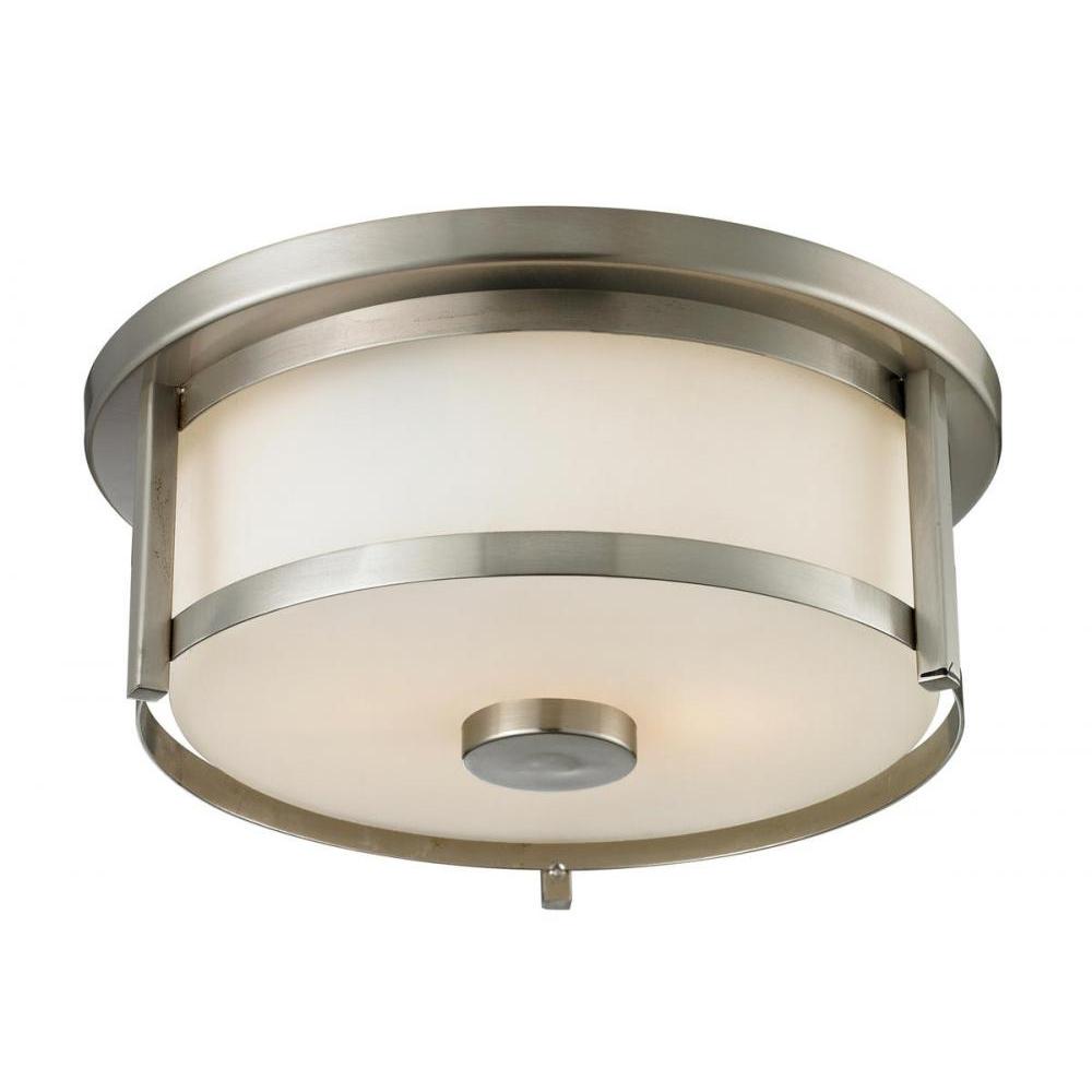 2 Light Flush Mount Light-Matte Opal