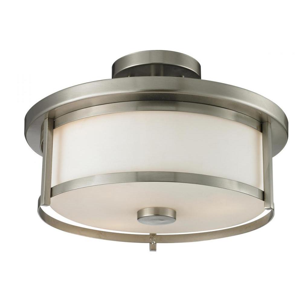 2 Light Semi Flush Mount Light-Matte Opal