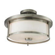 2 Light Semi Flush Mount Light-Matte Opal