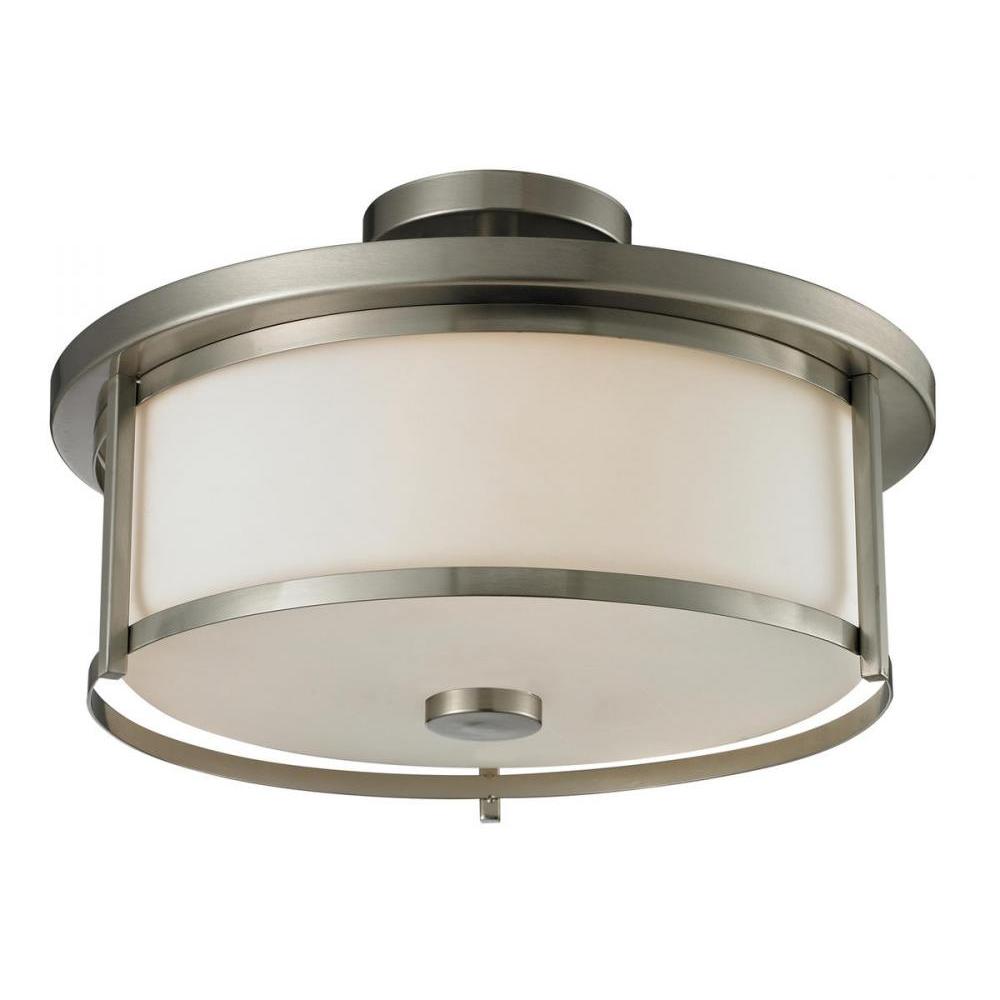 3 Light Semi Flush Mount Light-Matte Opal