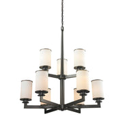 9 Light Chandelier-Matte Opal