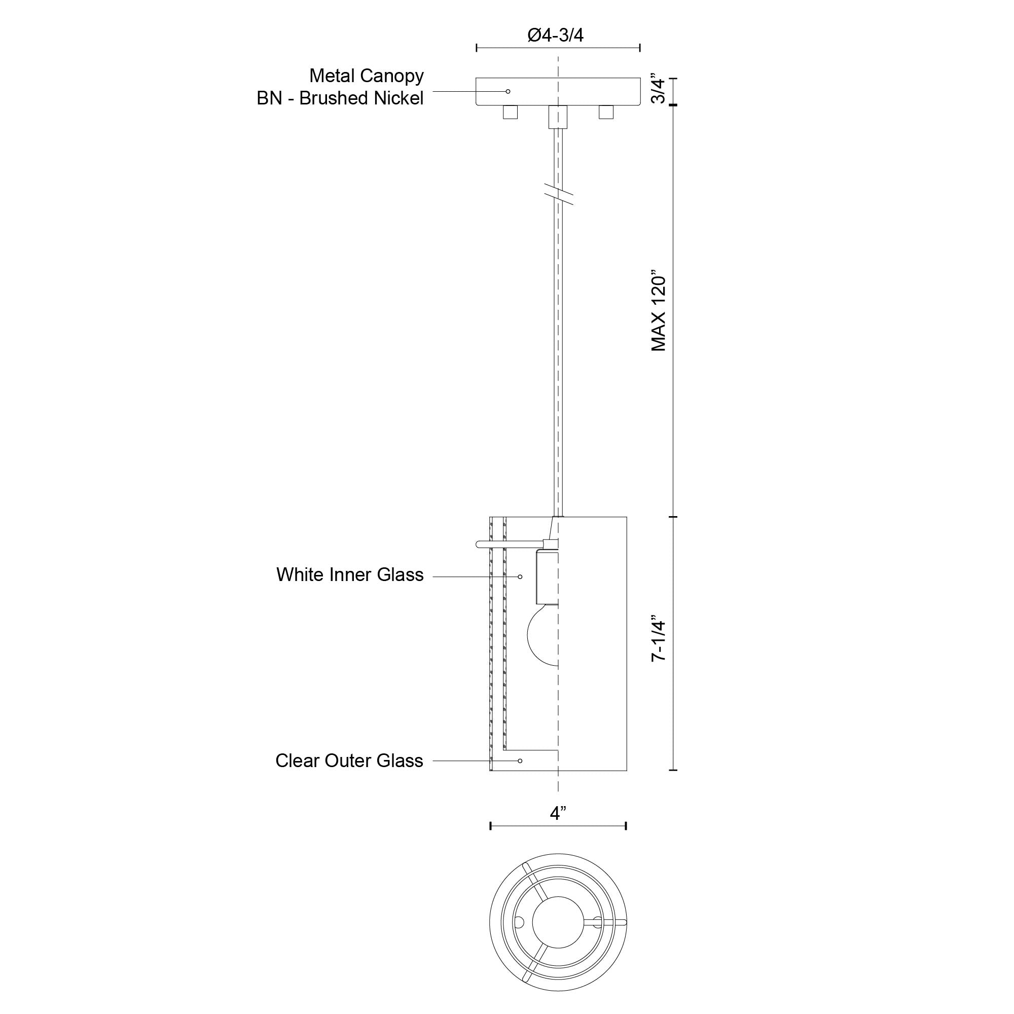 Firenze 4-in White 1 Light Pendant