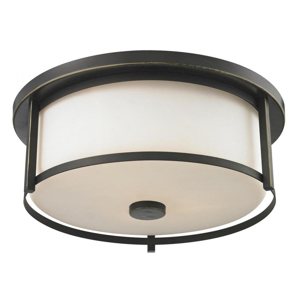 3 Light Flush Mount Light-Matte Opal