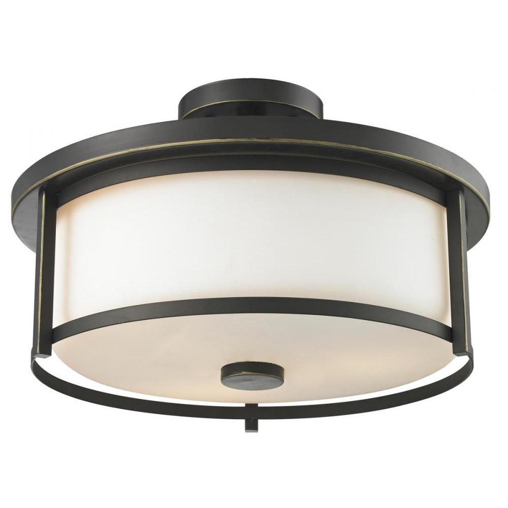 Z-Lite Lighting 413SF16 Semi Flush Mt Mid Century Modern - Bronze