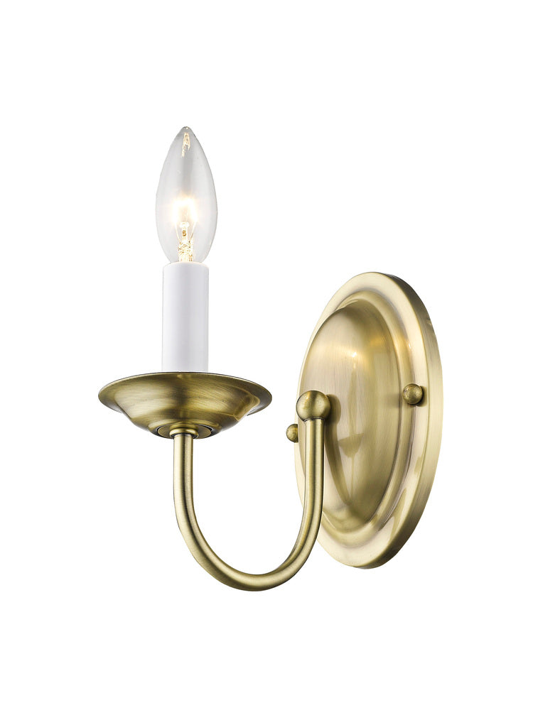 Livex Lighting HOME BASICS 4151-01 Sconce Transitional - Antique Brass