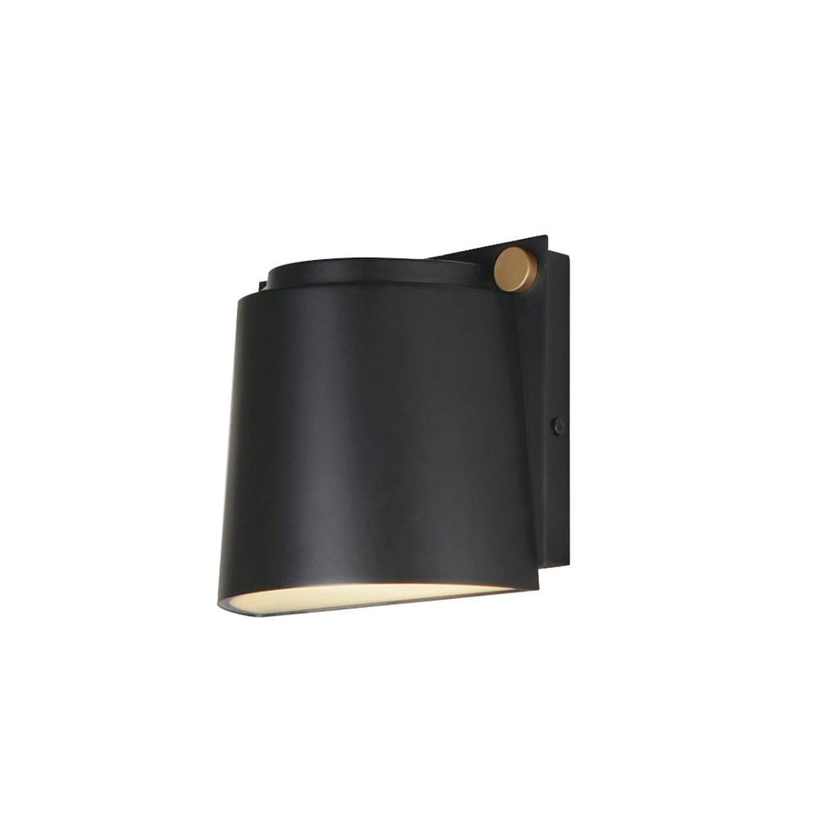 Maxim Lighting 42120BKAB Rivet 5.5 Inch Outdoor Wall Lantern – Black / Antique Brass