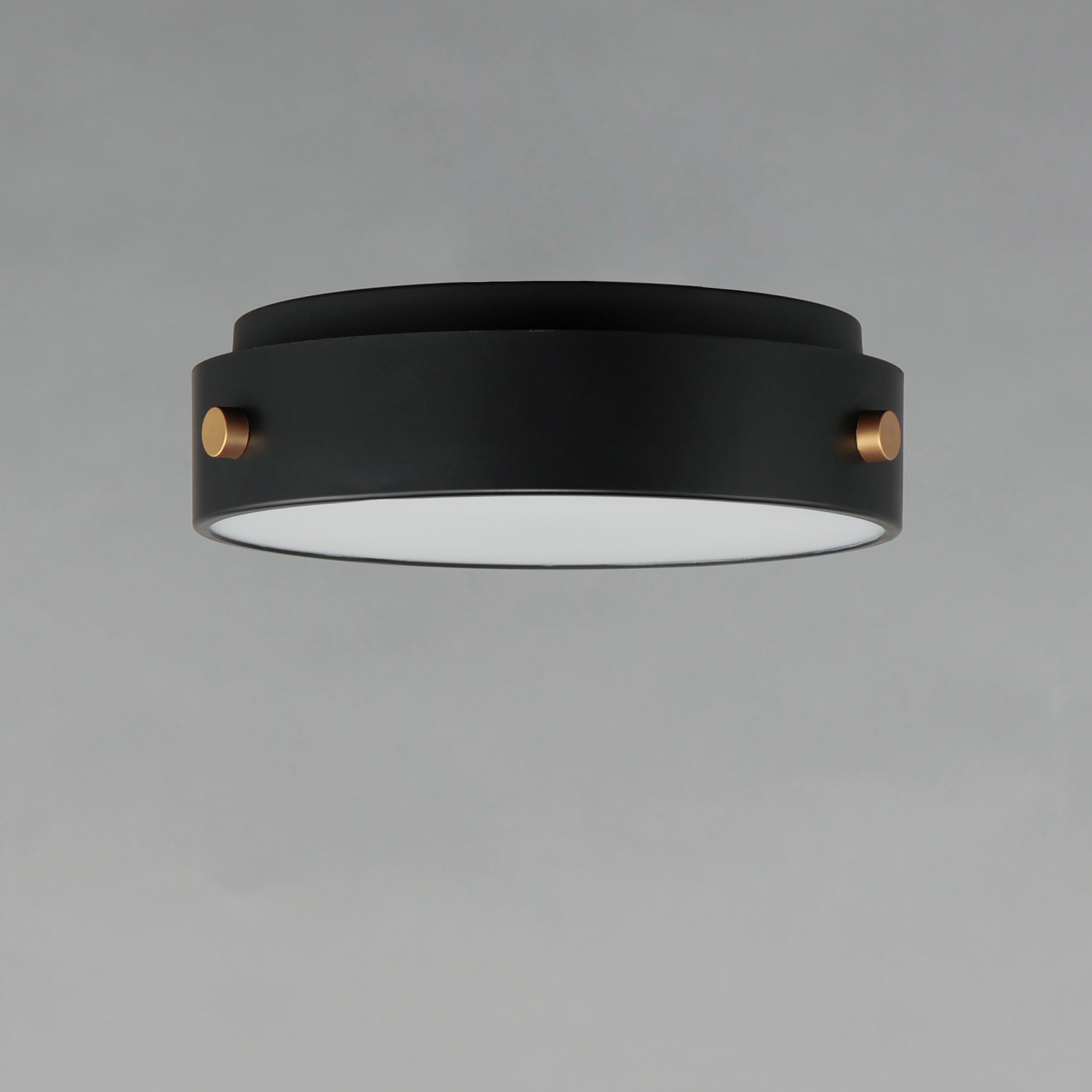 12 Inch Outdoor Flush Mount – Black / Antique Brass
