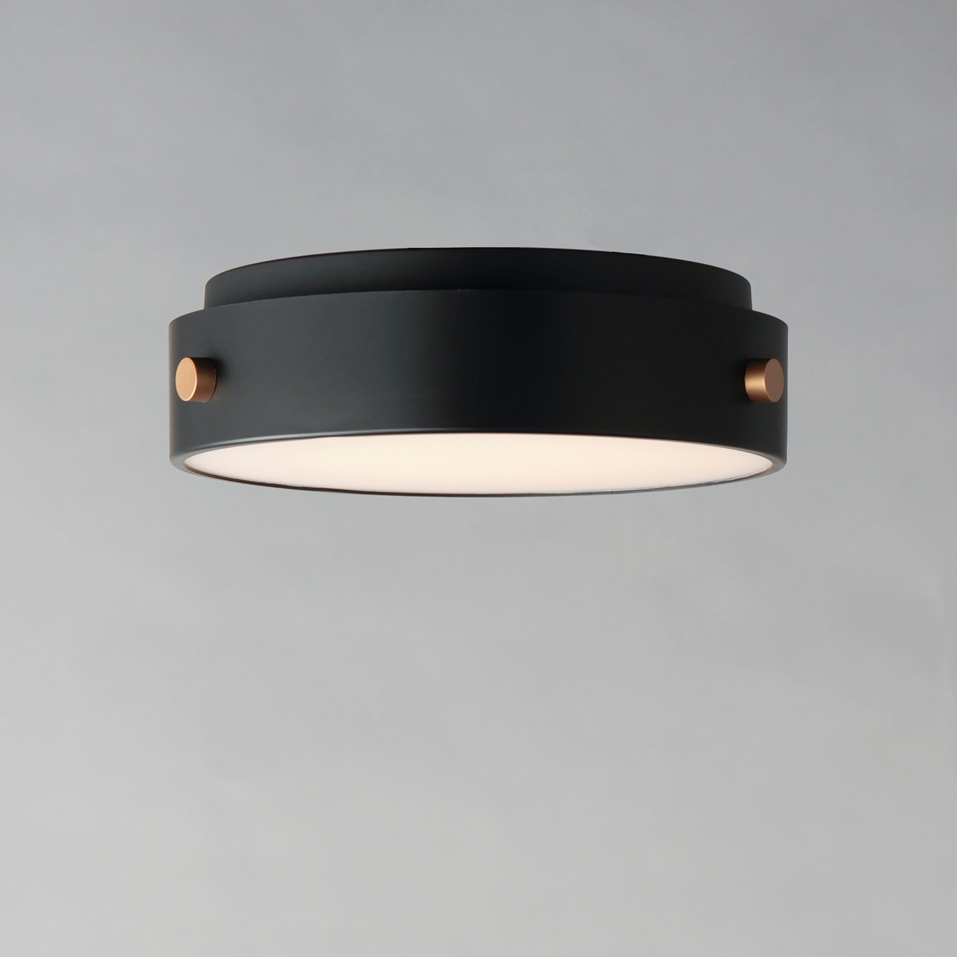 12 Inch Outdoor Flush Mount – Black / Antique Brass