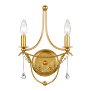 Crystorama Metro 422-GA – 10 Inch – 2 Light – Sconce – Antique Gold – Damp Rated