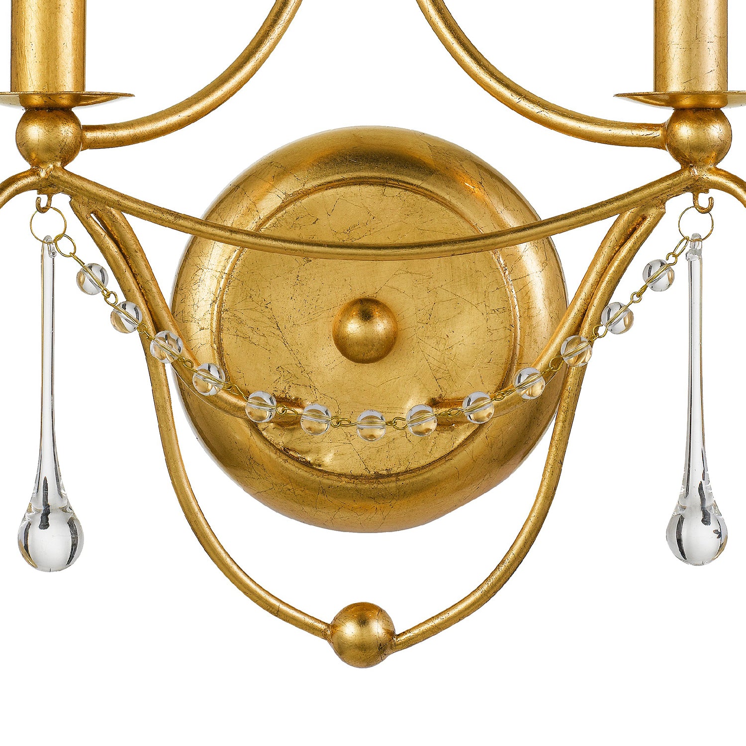 Crystorama Metro 422-GA – 10 Inch – 2 Light – Sconce – Antique Gold – Damp Rated
